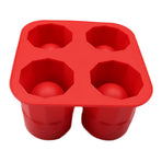 Ice Cube Tray Reusable Cylinder Planter Mould for Cocktail Drink Making Succulent Flower Pots Red