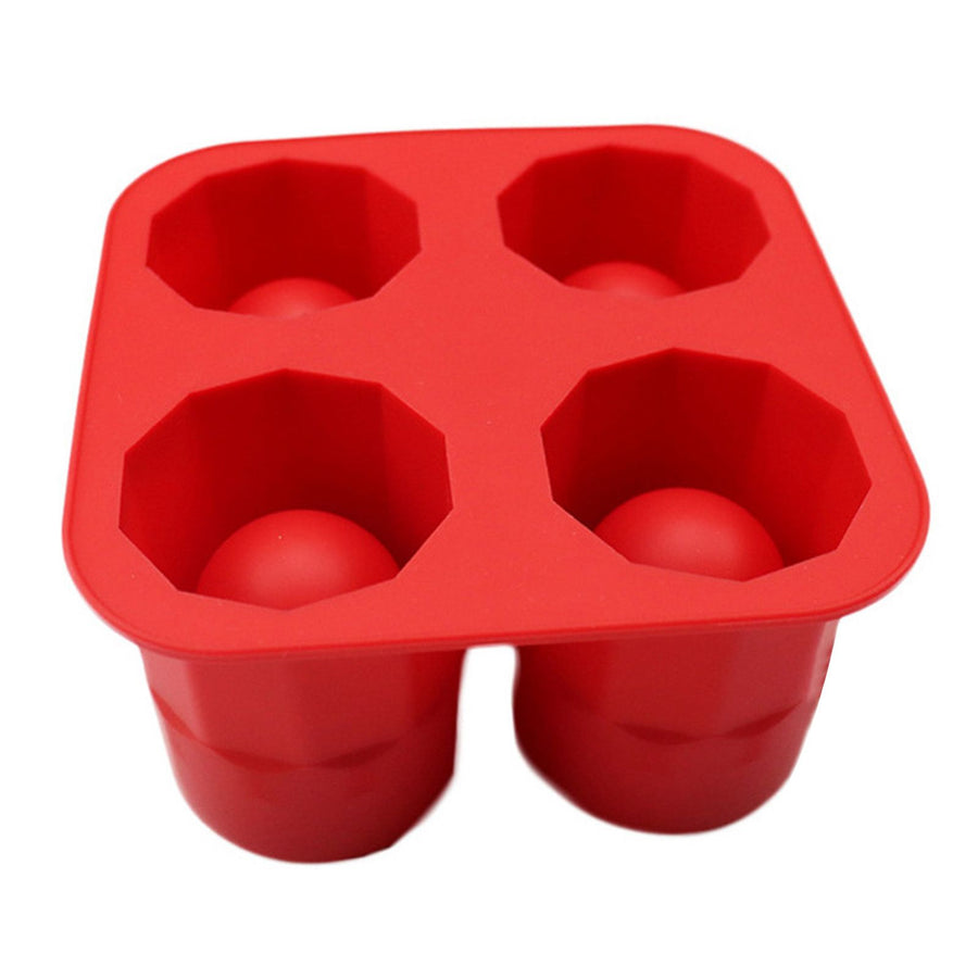 Ice Cube Tray Reusable Cylinder Planter Mould for Cocktail Drink Making Succulent Flower Pots Red