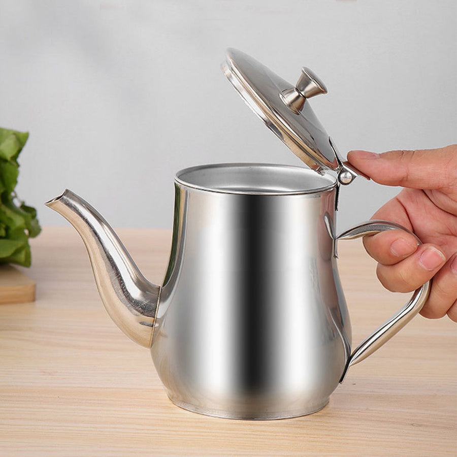 Grease Container Stainless Steel Oil Pot Olive Oil Dispenser Bottle Storage Can for Kitchen 48oz