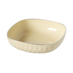 Plastic Large Capacity Fruit Plate Household Simple Round Snack Candy Fruit Plate for Living Room Coffee Table Diamond Stripe Pattern