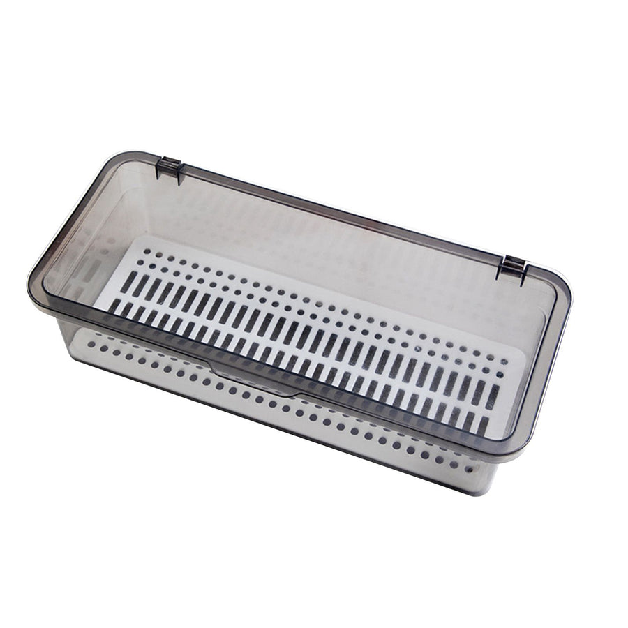 Chopstick Box Dustproof Lid Water Draining Plastic Kitchen Cutlery Storage Container for Home