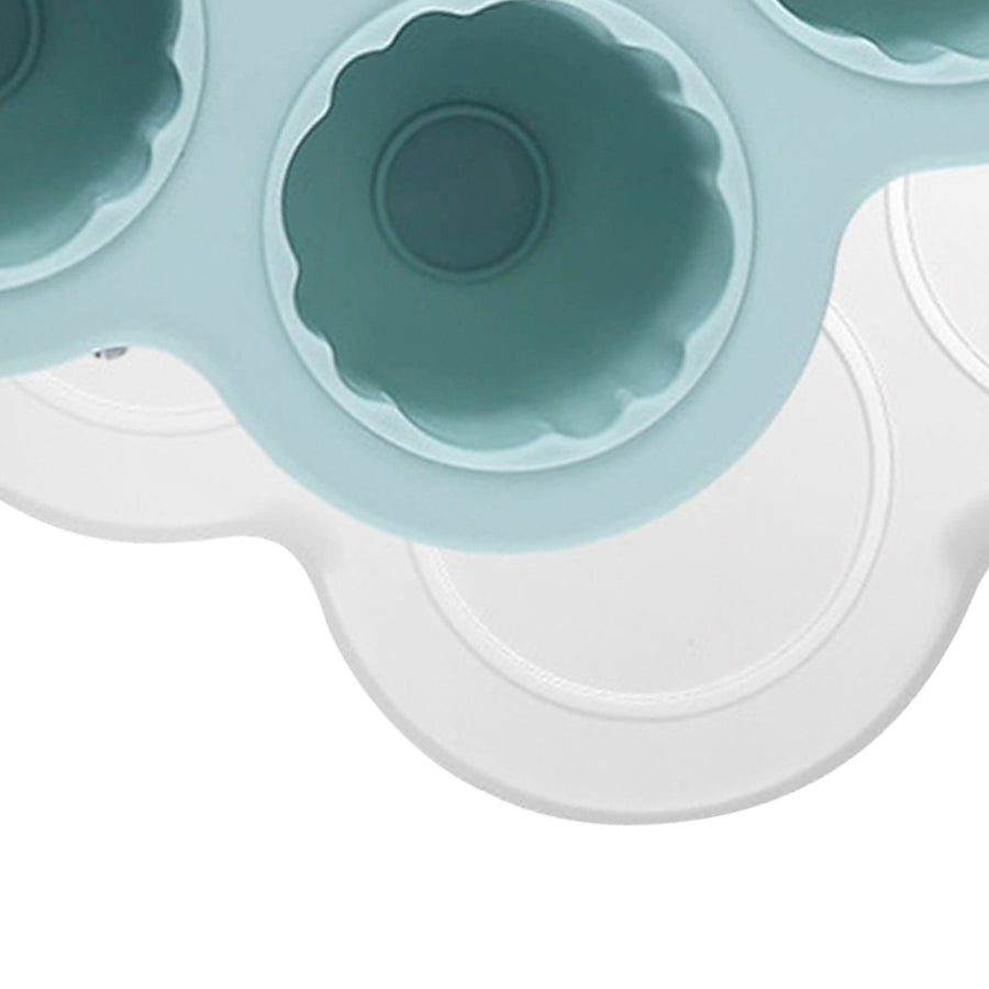 Jelly Mould Easy Release Food Grade Silicone 7 Holes Grapefruit Shaped Ice Cube Mould with Lid for Home Kitchen