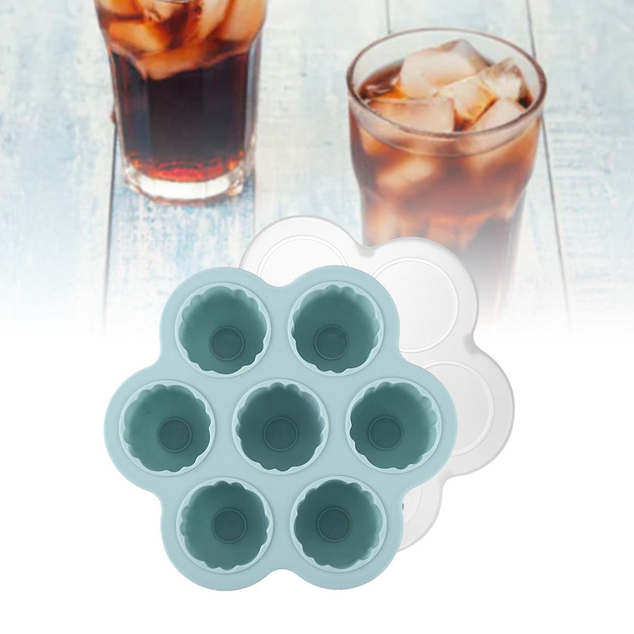 Jelly Mould Easy Release Food Grade Silicone 7 Holes Grapefruit Shaped Ice Cube Mould with Lid for Home Kitchen