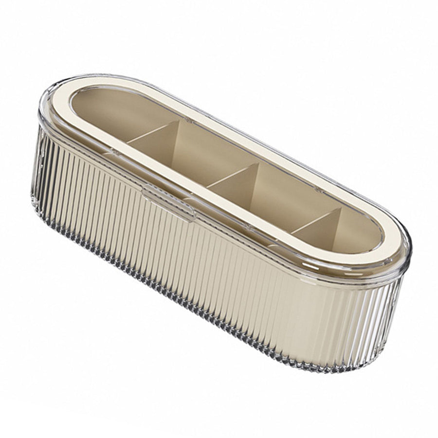 4 Grids Kitchen Seasoning Box with Lid Household Spice Box Sealed Sugar Salt Container with Spoon