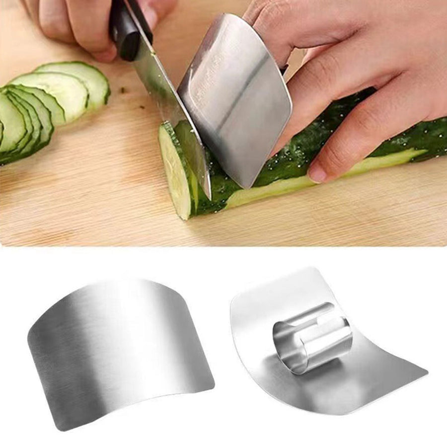 Stainless Steel Finger Guard Adjustable Finger Hand Protector Kitchen Tool for Food Slicing Chopping