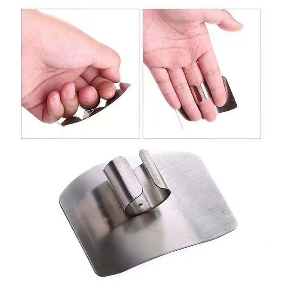 Stainless Steel Finger Guard Adjustable Finger Hand Protector Kitchen Tool for Food Slicing Chopping
