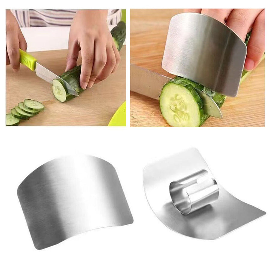 Stainless Steel Finger Guard Adjustable Finger Hand Protector Kitchen Tool for Food Slicing Chopping