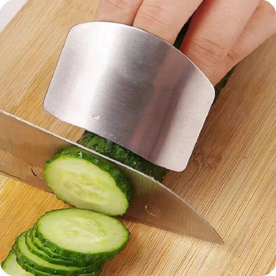 Stainless Steel Finger Guard Adjustable Finger Hand Protector Kitchen Tool for Food Slicing Chopping