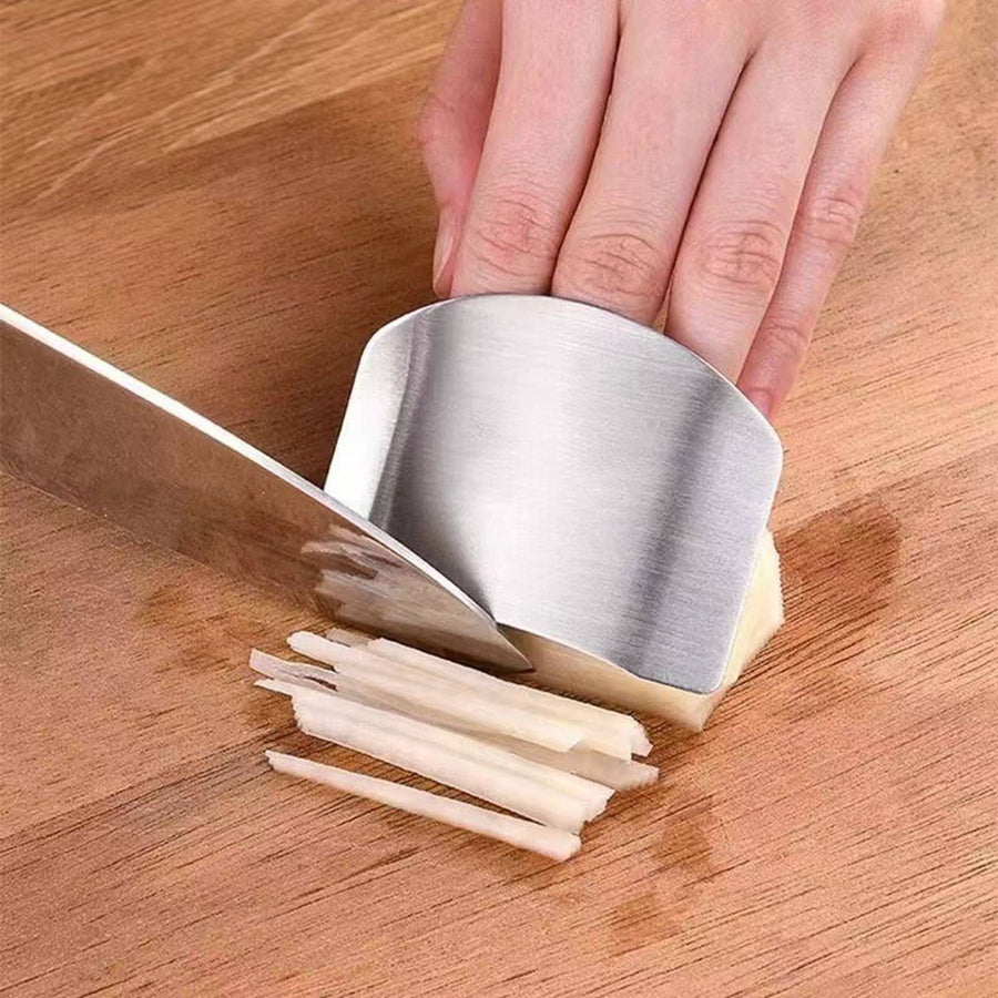Stainless Steel Finger Guard Adjustable Finger Hand Protector Kitchen Tool for Food Slicing Chopping