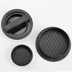 3 in 1 Hamburger Press Easy Release Non Stick Stuffed Burger Press Round Plastic Manual Meat Patty Maker for Kitchen Black