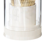 Toothpick Holder with Cute Rabbit Transparent Lid Large Capacity Round Toothpick Box for Kitchen Restaurant
