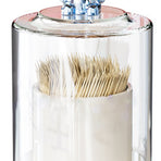 Toothpick Holder with Cute Rabbit Transparent Lid Large Capacity Round Toothpick Box for Kitchen Restaurant