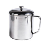 Portable Water Cup 350ml 304 Stainless Steel Rust Proof Tea Mug with Lid and Handle for Milk Juice Drink