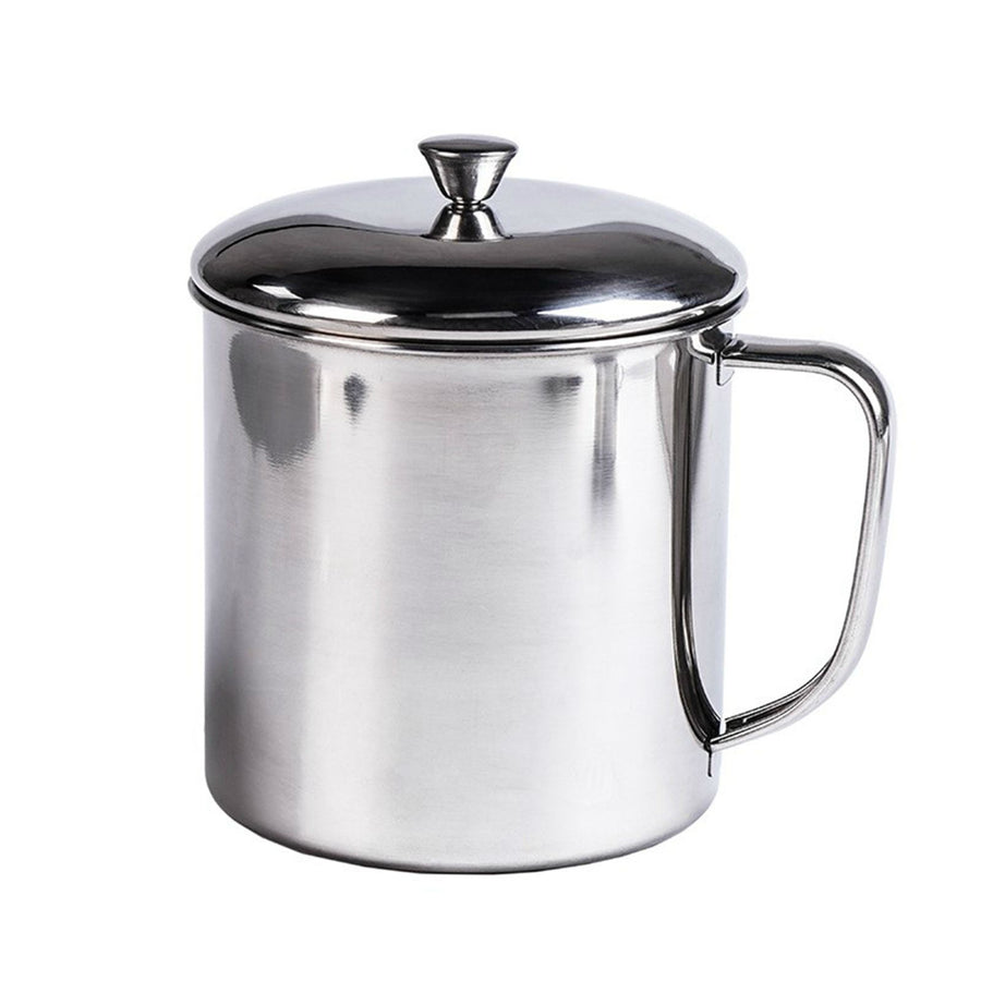 Portable Water Cup 350ml 304 Stainless Steel Rust Proof Tea Mug with Lid and Handle for Milk Juice Drink