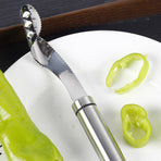 Pepper Corer 304 Stainless Steel Thickened Easy Cleanup Rustproof Chili Corer Remover for Kitchen