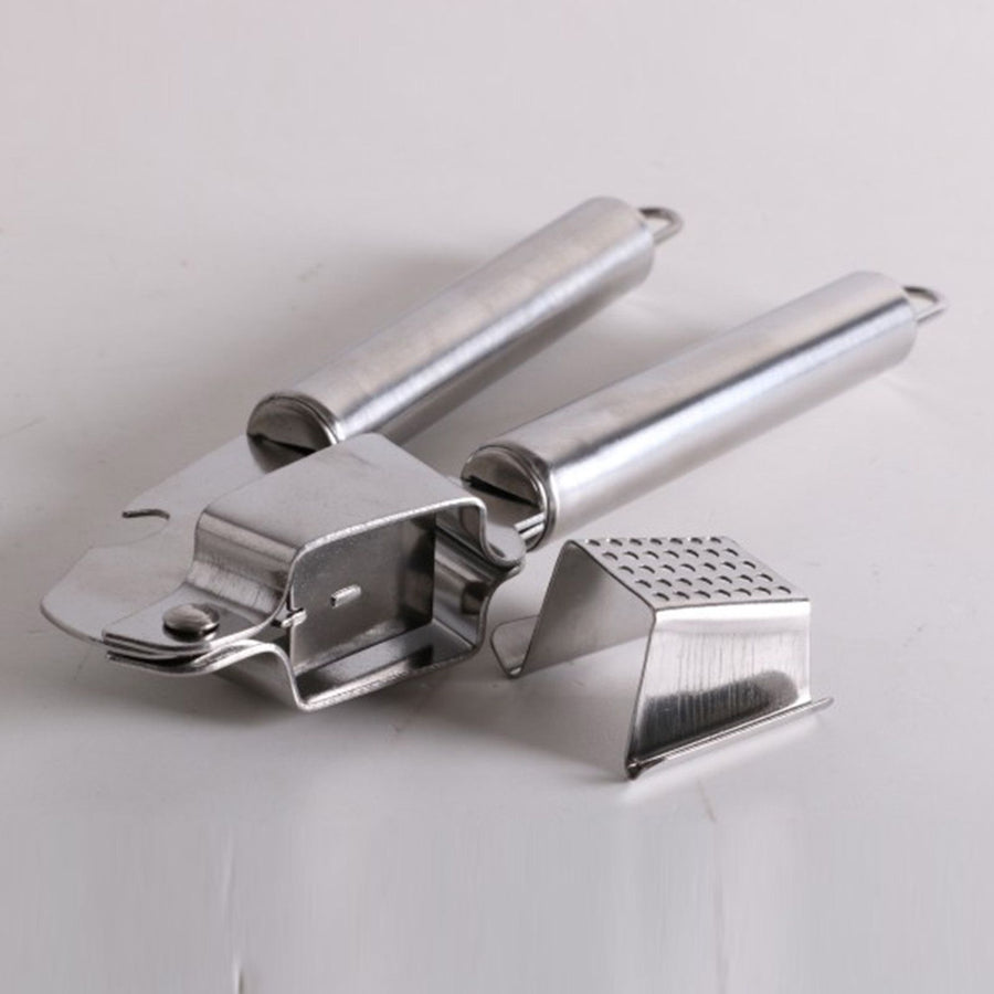 Manual Garlic Press Stainless Steel Rust Proof Curved Garlic Mincer Kitchen Tool with Ergonomic Handle for Home
