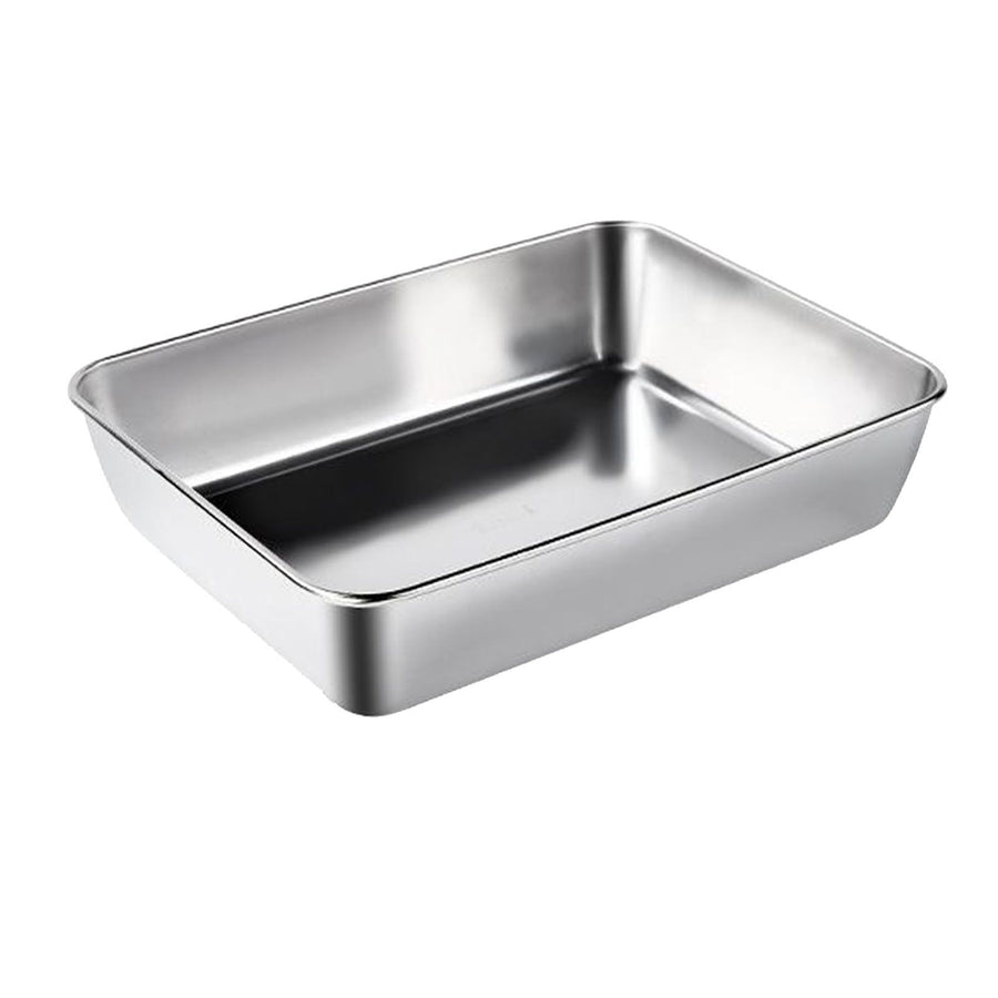 304 Stainless Steel Tray Dish Plate Rectangle Food Storage Container for Fruit Vegetables Dishwasher Safe 2200ml 25x19.5x5cm / 9.8x7.7x2.0in