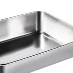 304 Stainless Steel Tray Dish Plate Rectangle Food Storage Container for Fruit Vegetables Dishwasher Safe 2200ml 25x19.5x5cm / 9.8x7.7x2.0in