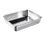 304 Stainless Steel Tray Dish Plate Rectangle Food Storage Container for Fruit Vegetables Dishwasher Safe 2200ml 25x19.5x5cm / 9.8x7.7x2.0in