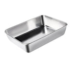 304 Stainless Steel Tray Dish Plate Rectangle Food Storage Container for Fruit Vegetables Dishwasher Safe 2200ml 25x19.5x5cm / 9.8x7.7x2.0in