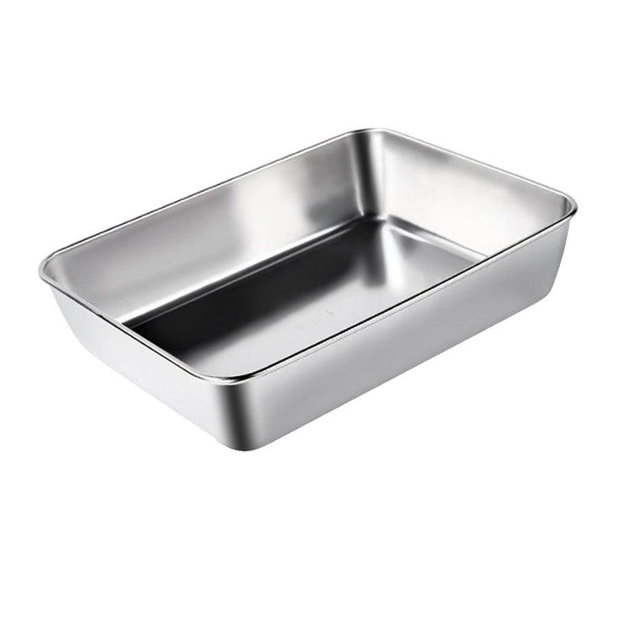 304 Stainless Steel Tray Dish Plate Rectangle Food Storage Container for Fruit Vegetables Dishwasher Safe 2200ml 25x19.5x5cm / 9.8x7.7x2.0in