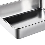 304 Stainless Steel Tray Dish Plate Rectangle Food Storage Container for Fruit Vegetables Dishwasher Safe 2200ml 25x19.5x5cm / 9.8x7.7x2.0in