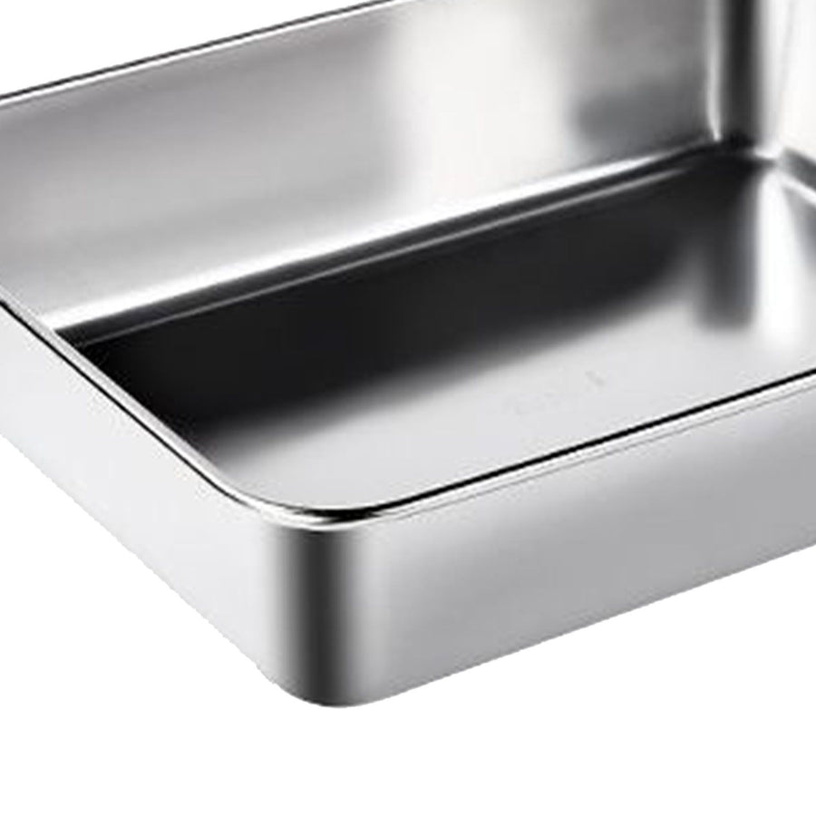 304 Stainless Steel Tray Dish Plate Rectangle Food Storage Container for Fruit Vegetables Dishwasher Safe 2200ml 25x19.5x5cm / 9.8x7.7x2.0in
