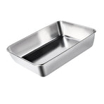 304 Stainless Steel Tray Dish Plate Rectangle Food Storage Container for Fruit Vegetables Dishwasher Safe 2200ml 25x19.5x5cm / 9.8x7.7x2.0in