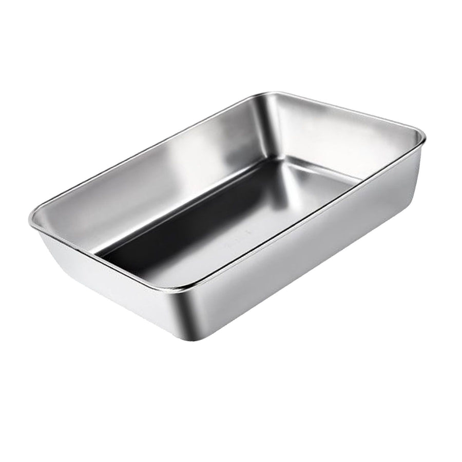 304 Stainless Steel Tray Dish Plate Rectangle Food Storage Container for Fruit Vegetables Dishwasher Safe 2200ml 25x19.5x5cm / 9.8x7.7x2.0in