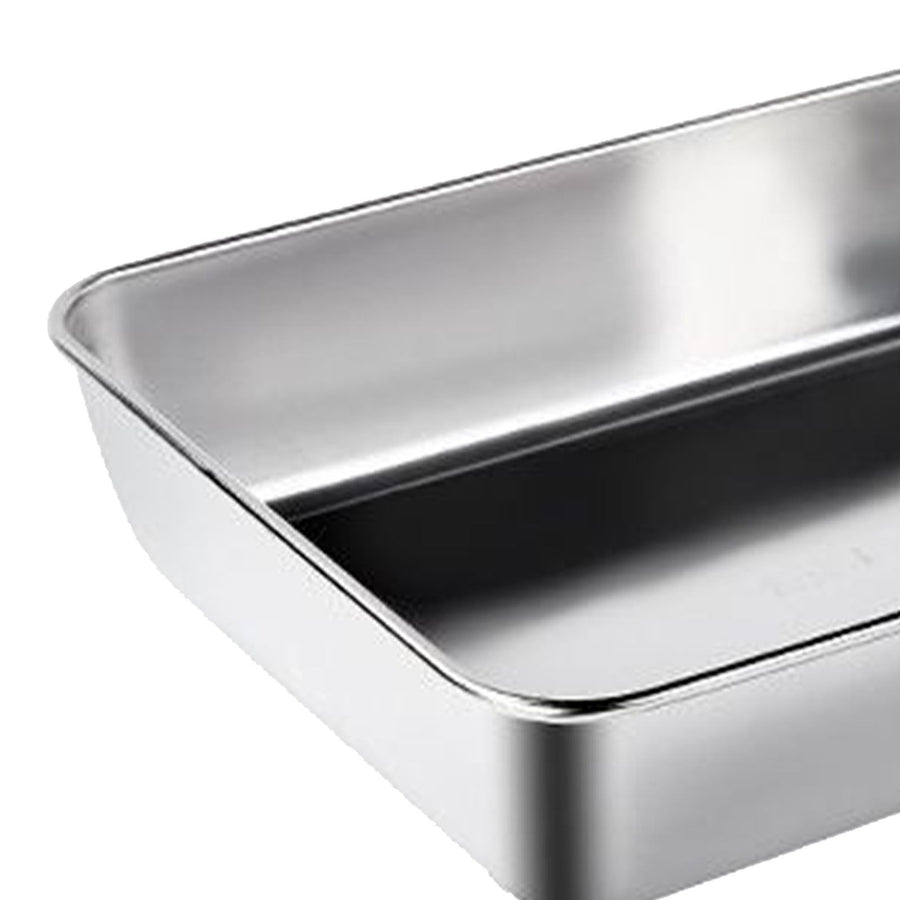 304 Stainless Steel Tray Dish Plate Rectangle Food Storage Container for Fruit Vegetables Dishwasher Safe 2200ml 25x19.5x5cm / 9.8x7.7x2.0in