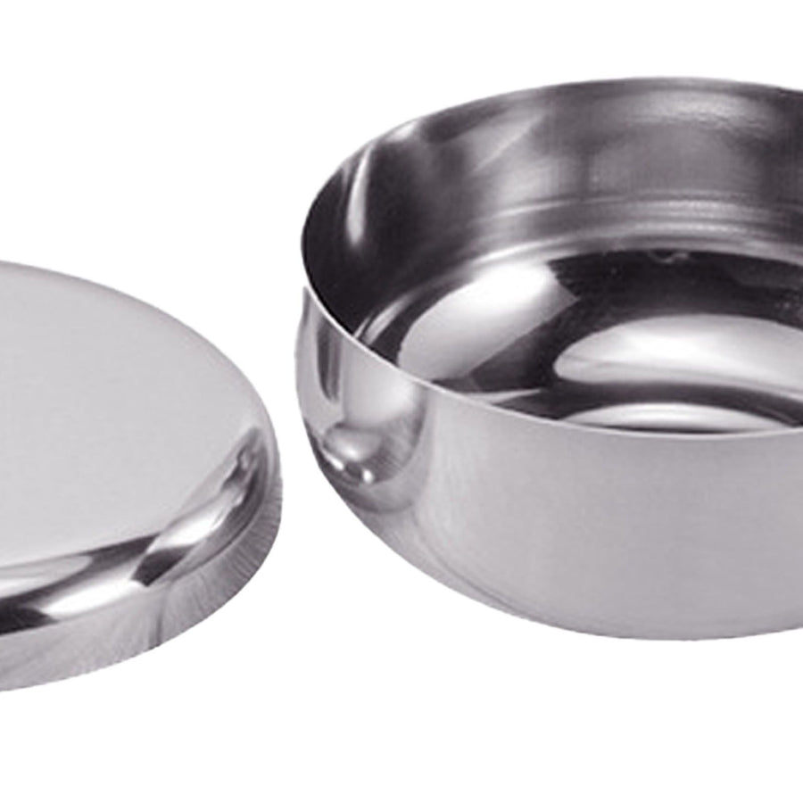 Stainless Steel Rice Bowl with Lids Multiple Purpose Single Layer Mixing Bowl for Home Kitchen Large 11.9x4.7cm