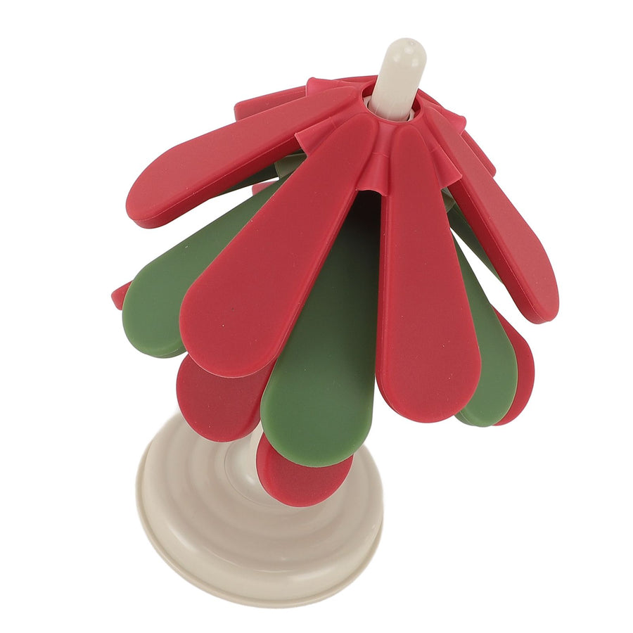 Tree Shape Foldable Insulation Mat Silicone Anti Scald Mat Heat Resistant Coasters Pads for Teapot Pans Bowl Round Base