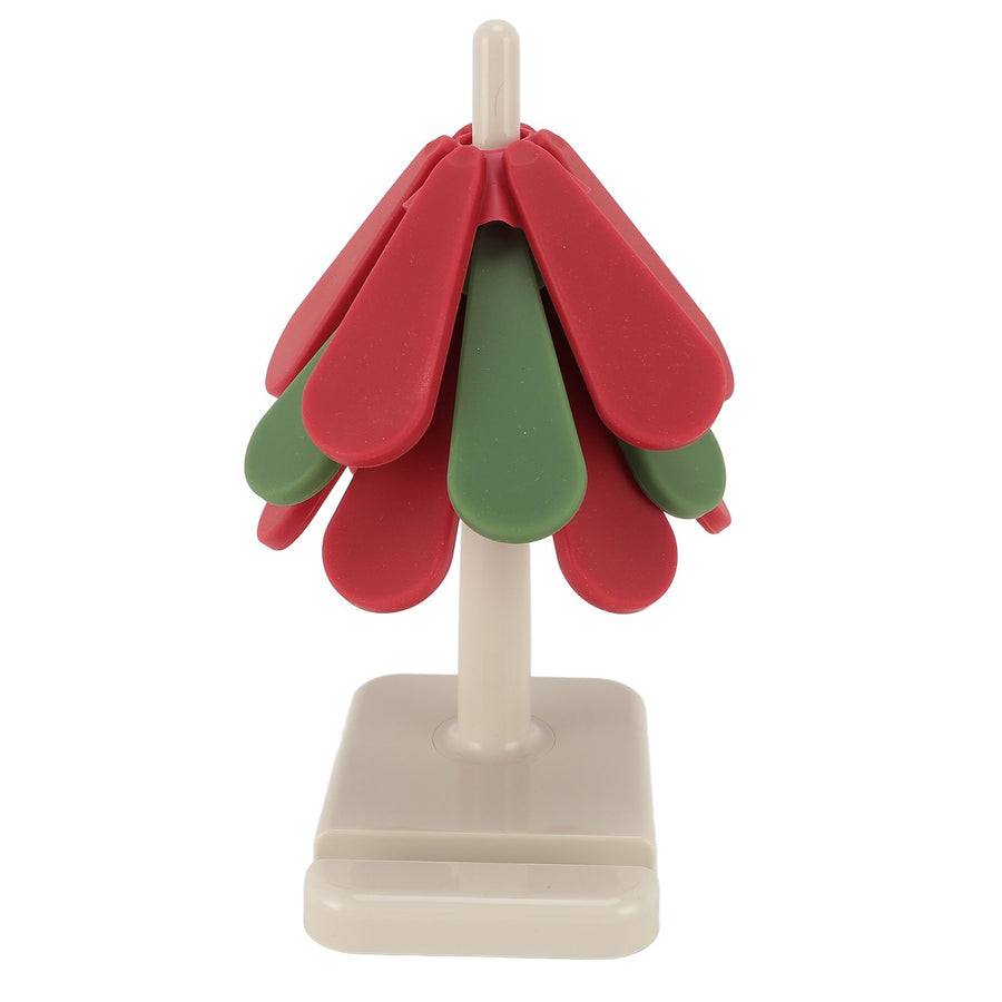 Tree Shape Foldable Insulation Mat Silicone Anti Scald Mat Heat Resistant Coasters Pads for Teapot Pans Bowl Square Base