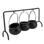 Witch Cauldron Set 3 Candy Serving Bowls Plastic Witch Cauldron On Rack Party Decoration