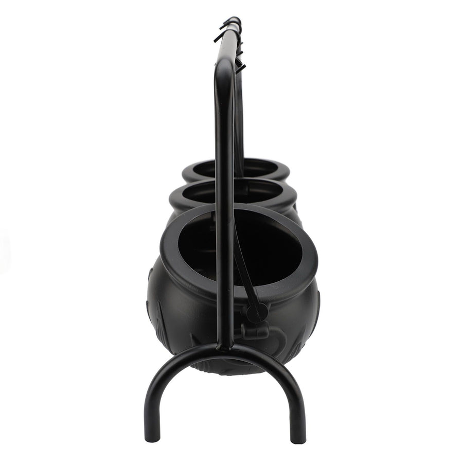 Witch Cauldron Set 3 Candy Serving Bowls Plastic Witch Cauldron On Rack Party Decoration