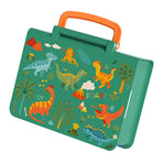 Kids Lunch Box 3 Compartments Large Capacity Cute Insulated Lunch Container for School Office Travel Green