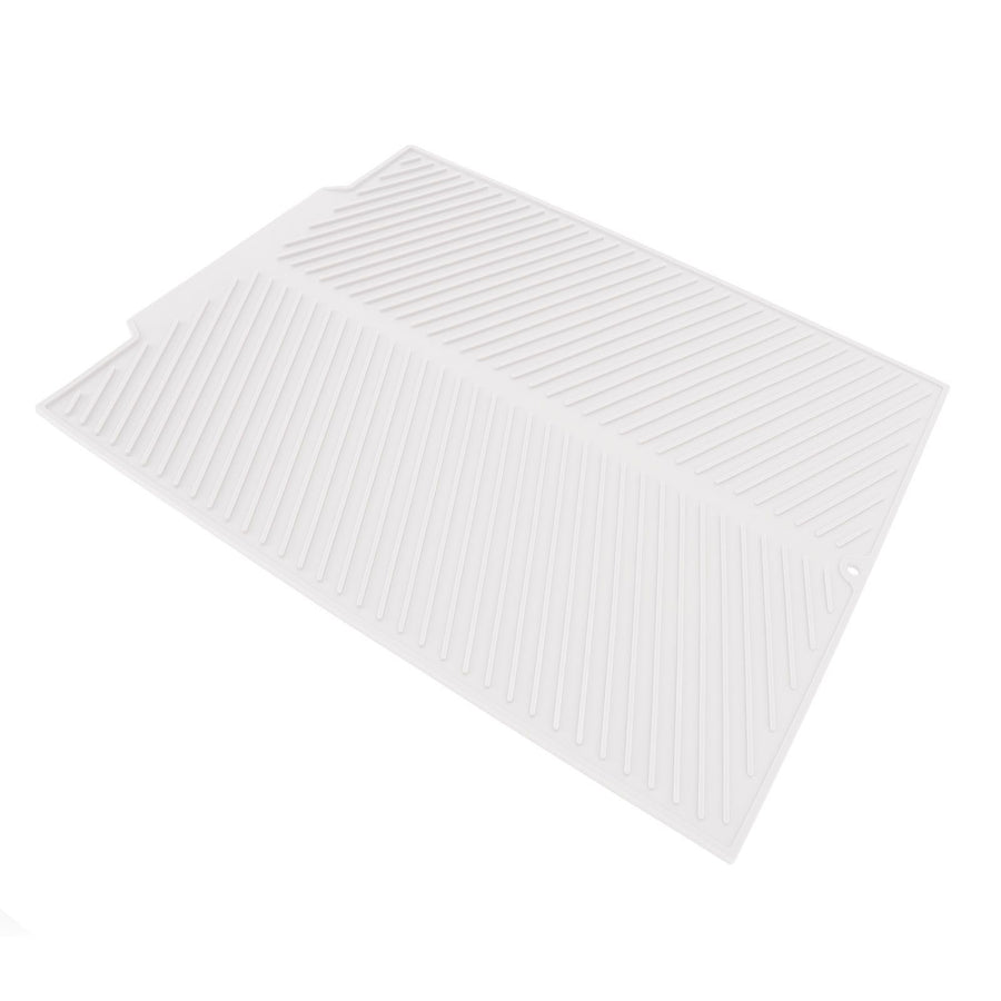 Silicone Dish Drying Mat 485x405mm Heat Resistant Non Slip Kitchen Counter Drain Pad for Home White