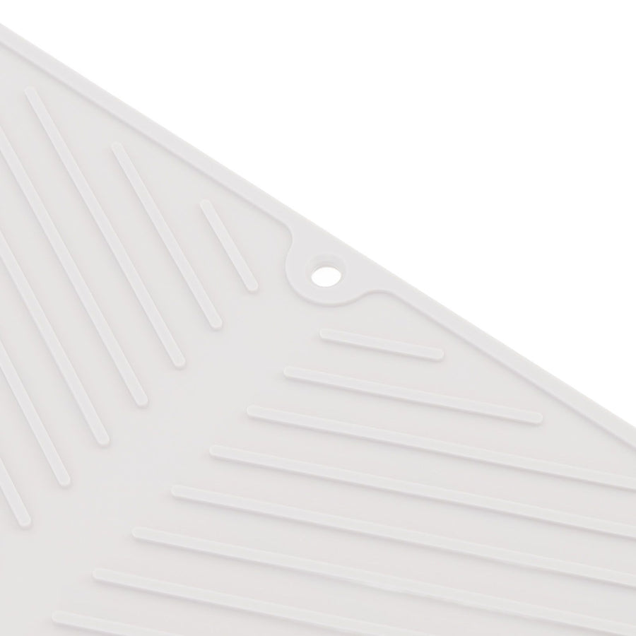 Silicone Dish Drying Mat 485x405mm Heat Resistant Non Slip Kitchen Counter Drain Pad for Home White