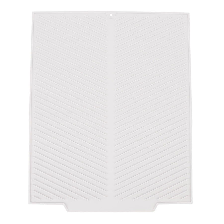 Silicone Dish Drying Mat 485x405mm Heat Resistant Non Slip Kitchen Counter Drain Pad for Home White