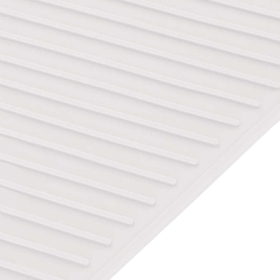 Silicone Dish Drying Mat 485x405mm Heat Resistant Non Slip Kitchen Counter Drain Pad for Home White
