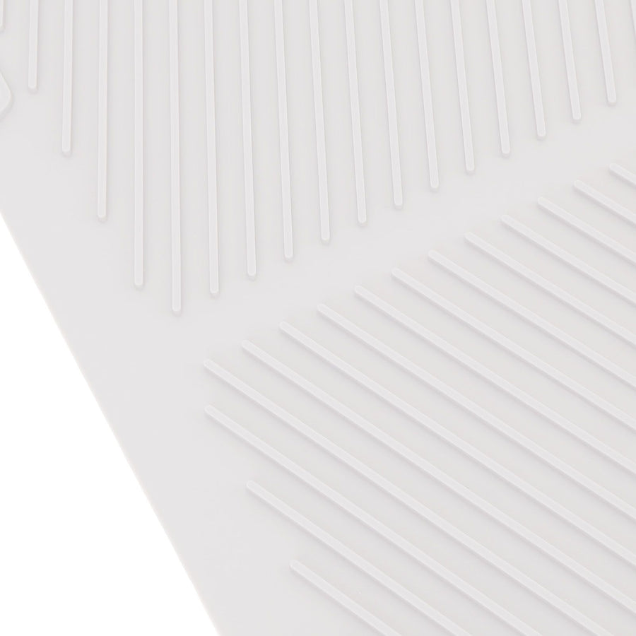 Silicone Dish Drying Mat 485x405mm Heat Resistant Non Slip Kitchen Counter Drain Pad for Home White