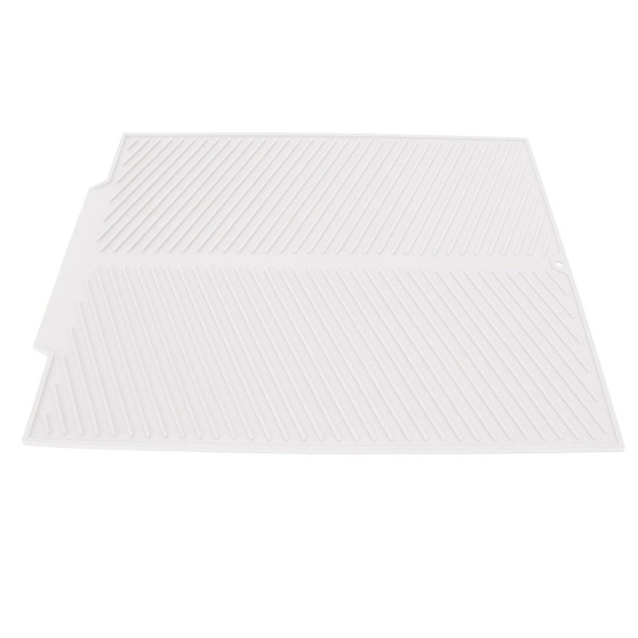 Silicone Dish Drying Mat 485x405mm Heat Resistant Non Slip Kitchen Counter Drain Pad for Home White