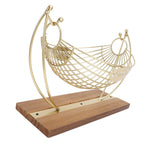Coffee Pod Holder Iron Hammock Coffee Capsule Storage Basket Bar Countertop Organizer with Wood Base for Kitchen Office