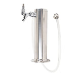 Single Tap Stainless Steel Draft Beer Tower 3 Inch Column Draft Beer Tower Dispenser Kit for Parties Pubs Restaurants Stainless Steel color