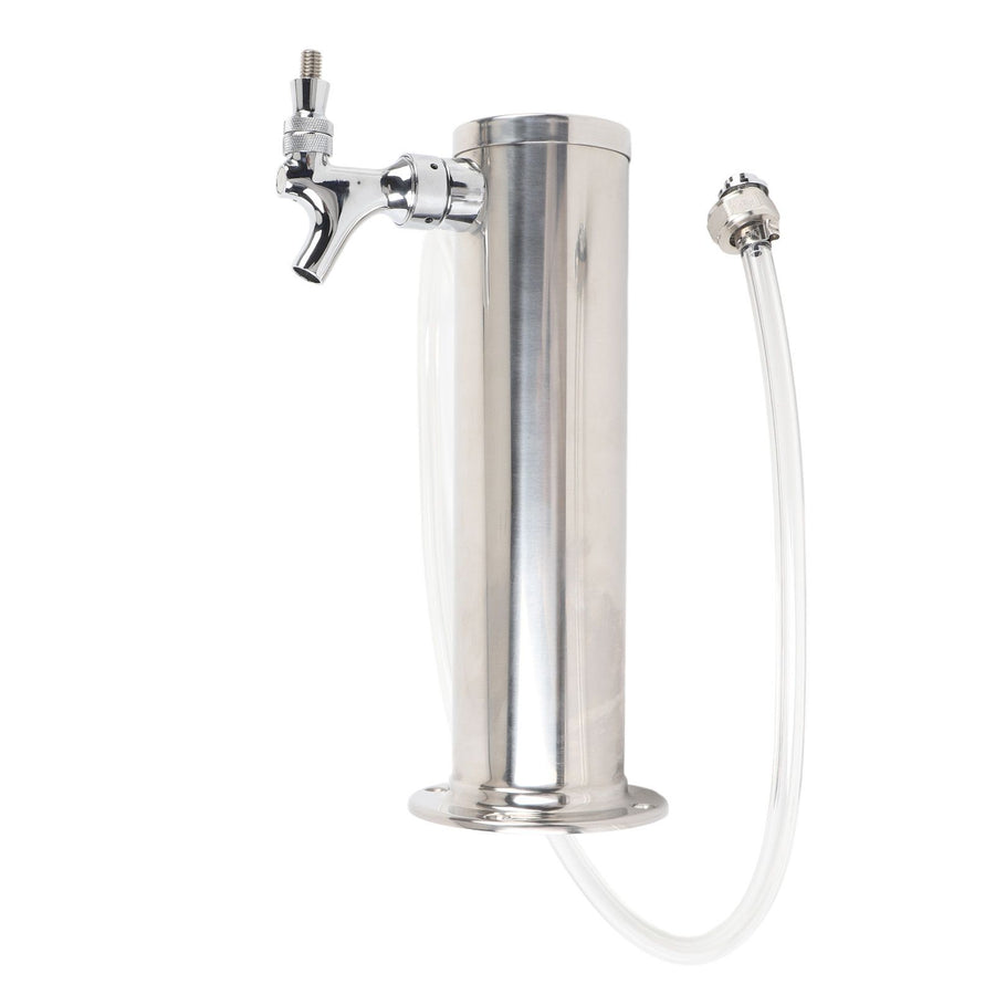 Single Tap Stainless Steel Draft Beer Tower 3 Inch Column Draft Beer Tower Dispenser Kit for Parties Pubs Restaurants Stainless Steel color