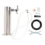Single Tap Stainless Steel Draft Beer Tower 3 Inch Column Draft Beer Tower Dispenser Kit for Parties Pubs Restaurants Stainless Steel color