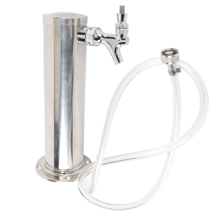 Single Tap Stainless Steel Draft Beer Tower 3 Inch Column Draft Beer Tower Dispenser Kit for Parties Pubs Restaurants Stainless Steel color