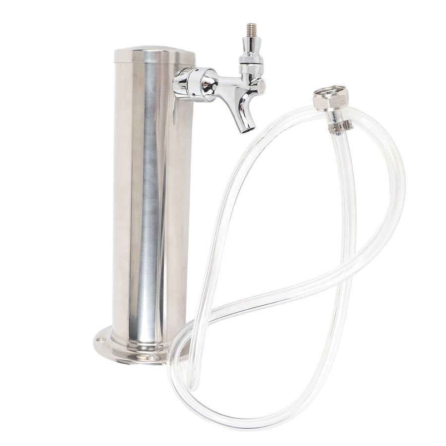 Single Tap Stainless Steel Draft Beer Tower 3 Inch Column Draft Beer Tower Dispenser Kit for Parties Pubs Restaurants Stainless Steel color