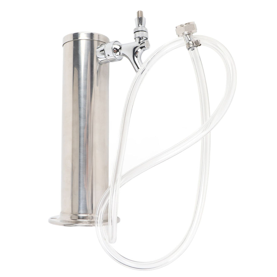 Single Tap Stainless Steel Draft Beer Tower 3 Inch Column Draft Beer Tower Dispenser Kit for Parties Pubs Restaurants Stainless Steel color