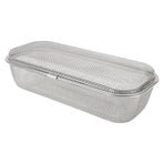 Dishwasher Utensil Basket 304 Stainless Steel Rectangular Mesh Drain Dishwasher Silverware Holder for Chopsticks Small Items 11.5x26.5x7.5cm/4.5x10.4x3.0in